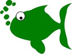 clipart of the green fish