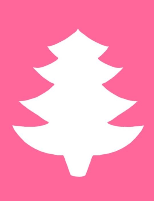 white Christmas Tree at pink background