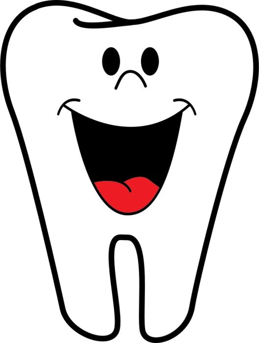 Beautiful and colorful drawing of the happy tooth clipart