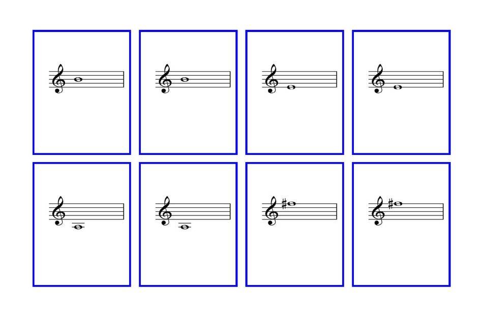 Violin Music Note Flash Cards