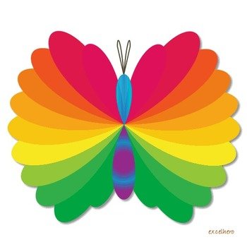 Rainbow Butterfly Clip Art N10