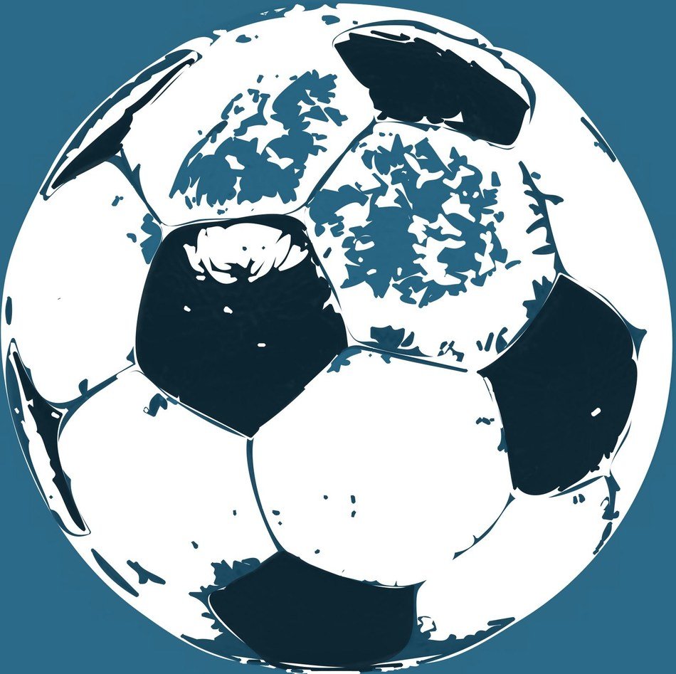 old soccer ball in graphic representation
