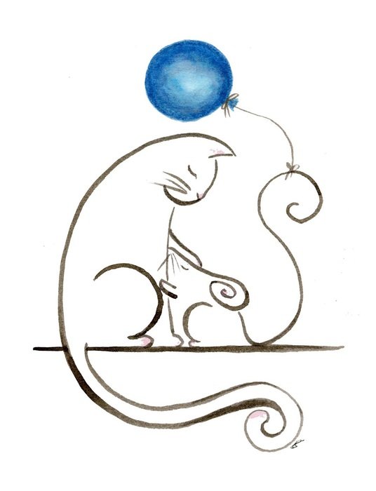 Dog And Cat Love Drawing