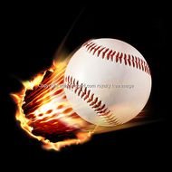 Baseball Ball On Fire