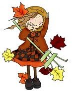 Windy Fall Day Clip Art drawing