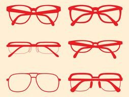 different glasses as graffical elements for a clipart