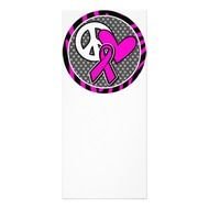 Peace Love Pink Awareness Ribbon Rack Card Design