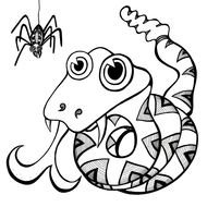 Cartoon snake and spider