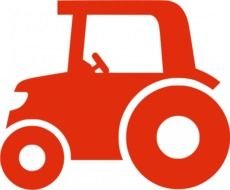 Red Silhouette Vector Image Of A Tractor