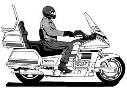 man on a motorcycle as a graphic illustration
