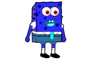 blue Sponge bob drawing