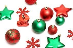 Green And Red Christmas Ornaments drawing