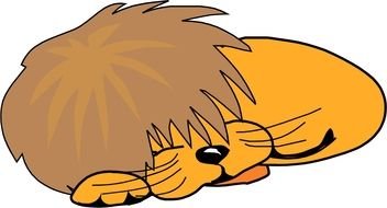 Cartoon Lion Sleeping as a graphic illustration