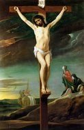 Jesus Christ On Cross oil drawing