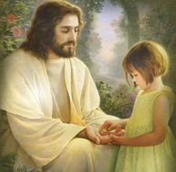 Little Girl Walking With Jesus poster