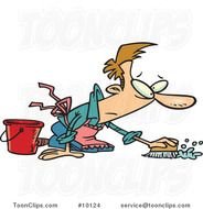 Man Scrubbing Floor Clip Art