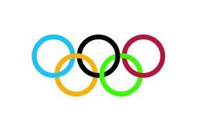 five olympic ruts on a white background