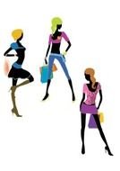 Girls Shopping Clip Art N19
