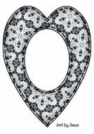 Lace Heart Clip Art drawing
