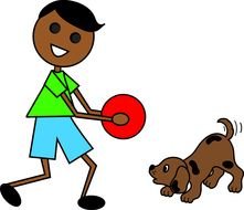 Playing With Dog drawing