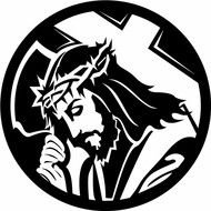 Jesus Carrying Cross Clip Art Black And White