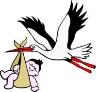 Child Born Stork Clip Art drawing