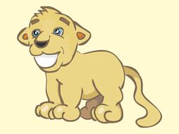 drawing of a lion cub on a light background