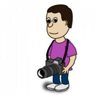 Fotograf Comic Figur Vektor Bild