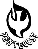 Black And White Pentecost banner, Holy Spirit as dove