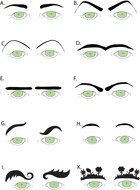 variety of eyebrows in pictures