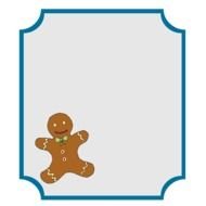 Beautiful blue border with the colorful Gingerbread cookie clipart