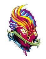 Heart With Flames Tattoo