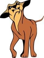 Angry Dog, brown, cartoon