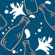 Fresh Milk Seamless Food Background Pattern Wit