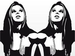 Twin Black Sisters as a picture for a clip art
