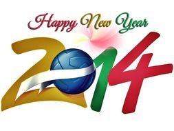 colorful New Year greeting for 2014