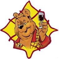 cartoon bear with wine glass