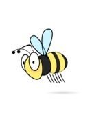 Colorful flying bee clipart
