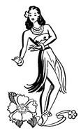 Hawaiian Hula Dancer Clip Art drawing