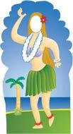 Hula Girl Christmas drawing