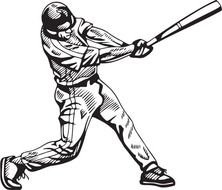 Baseball Player Swinging A Bat Clip Art