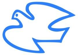 blue small Peace Dove drawing