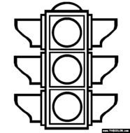 Traffic Stop Light Coloring Page N5