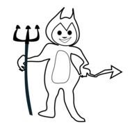 cute Little Devil, Coloring Page