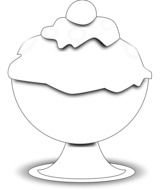 Ice Cream Clip Art Black And White drawing