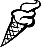 Black and white drawing of the ice-cream clipart