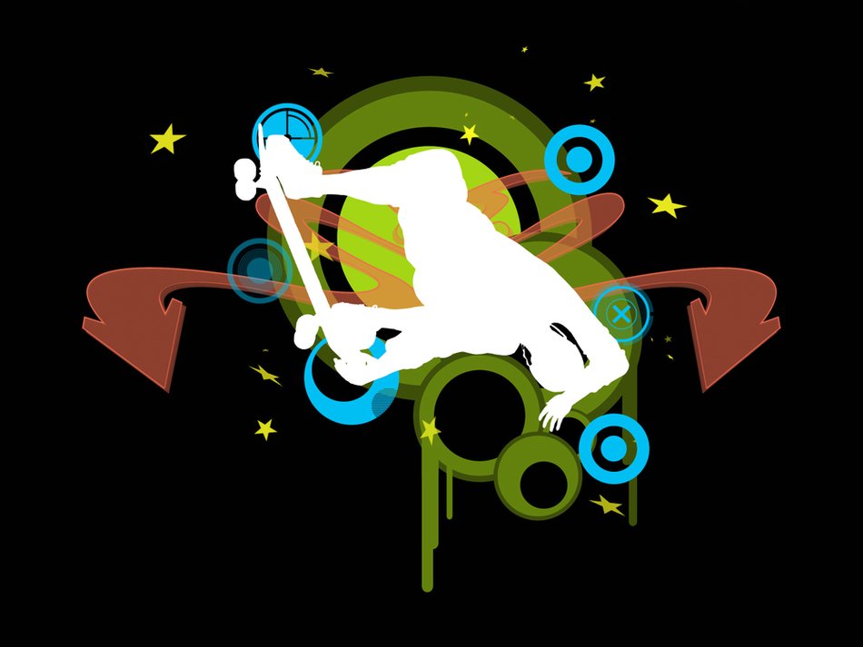 Art of skateboarding clipart
