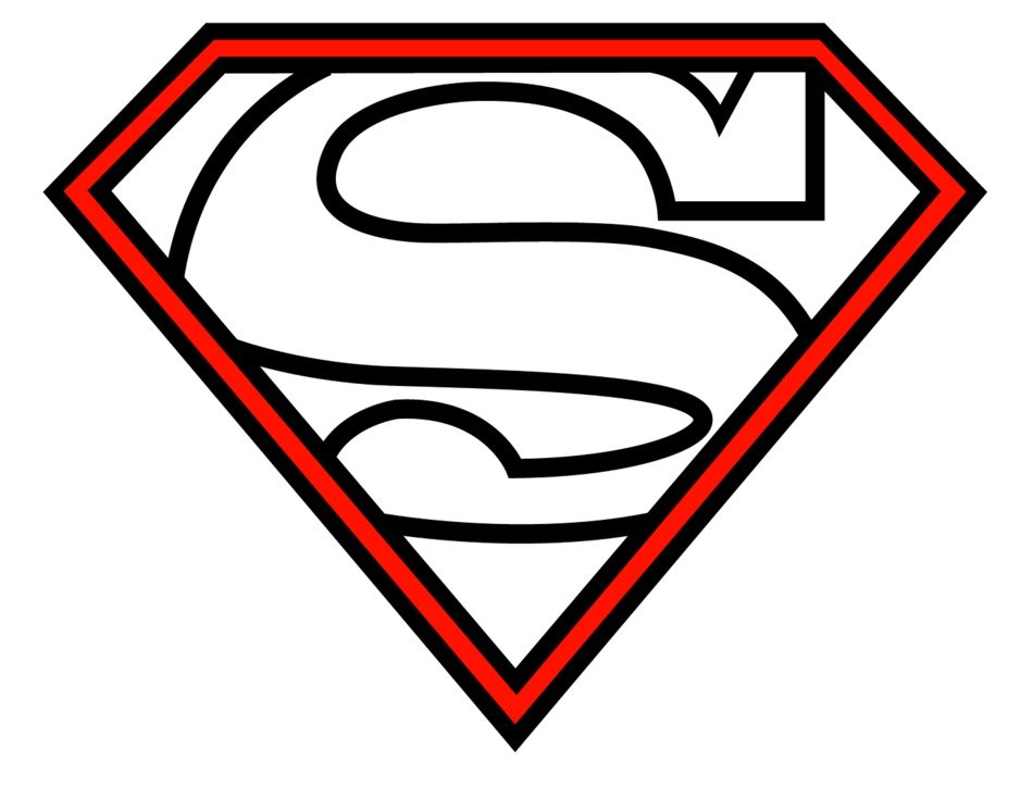 Superman Logo red and black drawing
