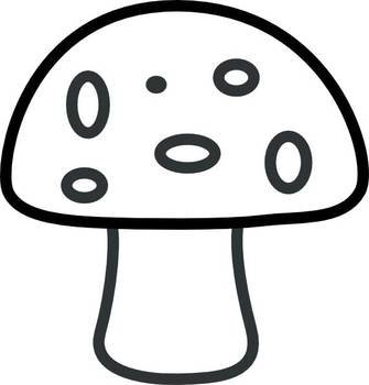 Mushroom Clip Art Black And White N7