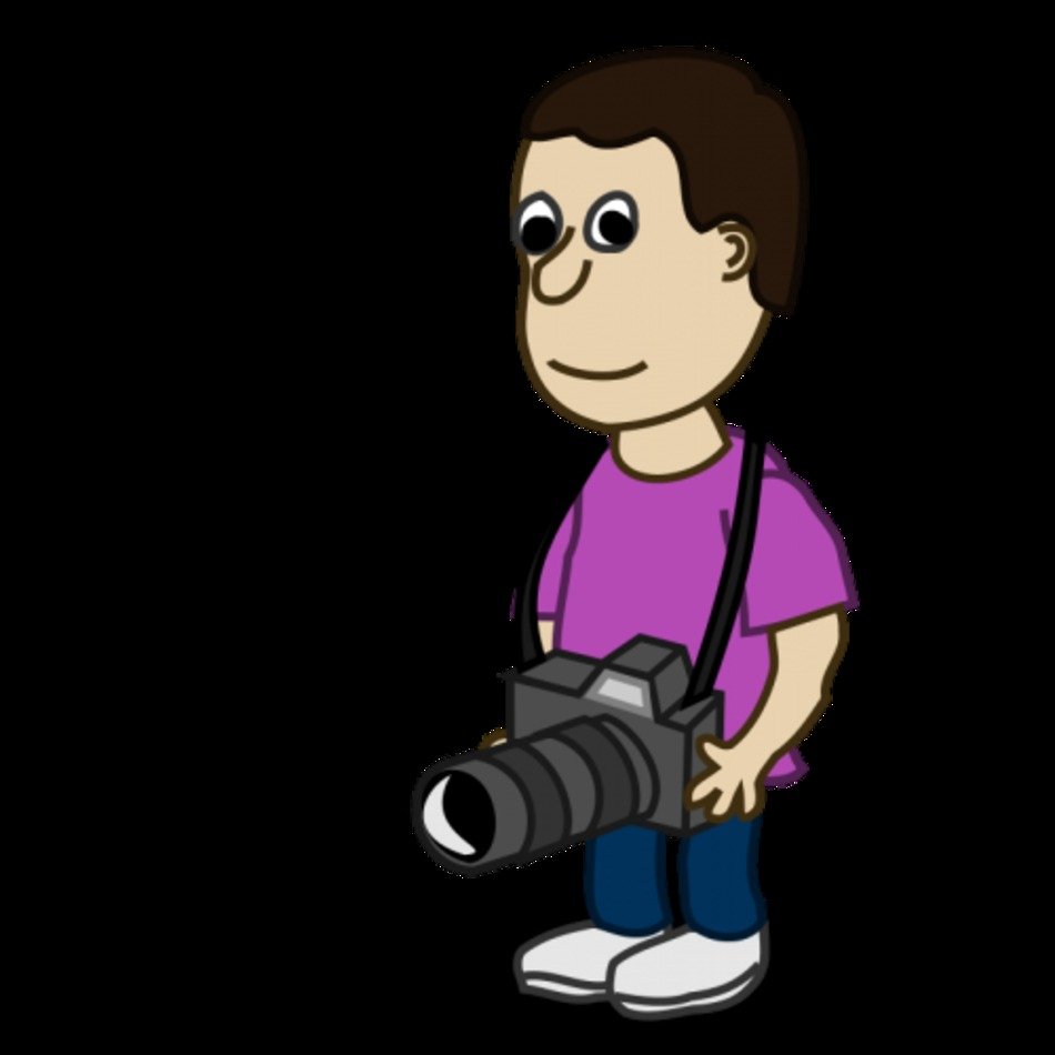 Fotograf Comic Figur Vektor Bild